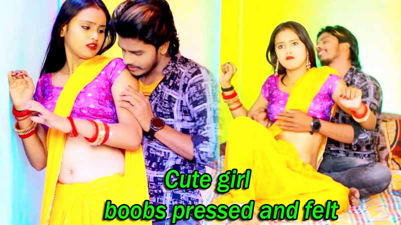 Cute girl boobs pressed and felt – navel press & sexy expressions