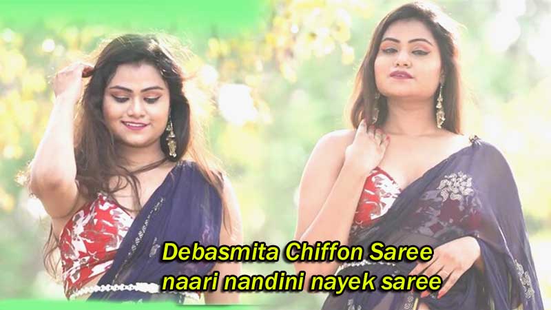 Debasmita Chiffon Sareenaari nandini nayek saree lover saree hot