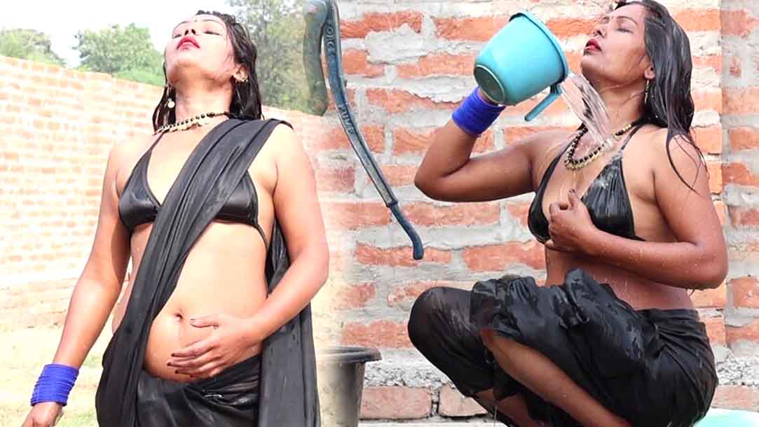 Hot pinki tiwari wet cleavage and navel show bathing photoshoot