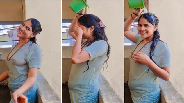 Indian Beautiful Doctor Making Bathing Video Nipple Show 