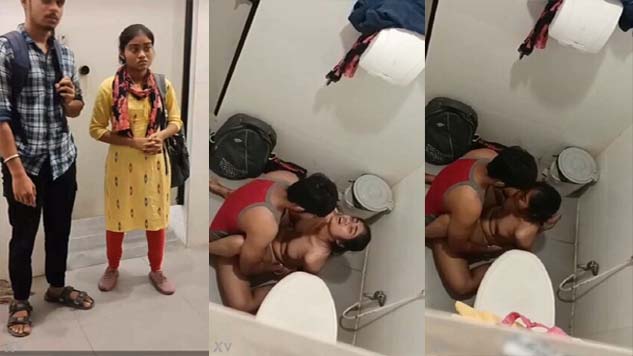 Naughty College Couple Fucking in College Toilet Watch