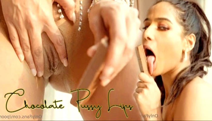 Poonam Pandey Chocolate Pussy Lips Inserting Chocolate In Pussy And Sucking