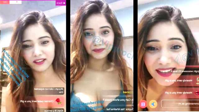 Priya Mishra in Bra Showing Cleavage Teasing on App Live