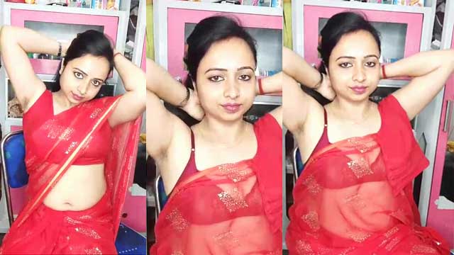 Sumi Opening Blouse Showing Hairy Armpits Navel and Teasing in Bra